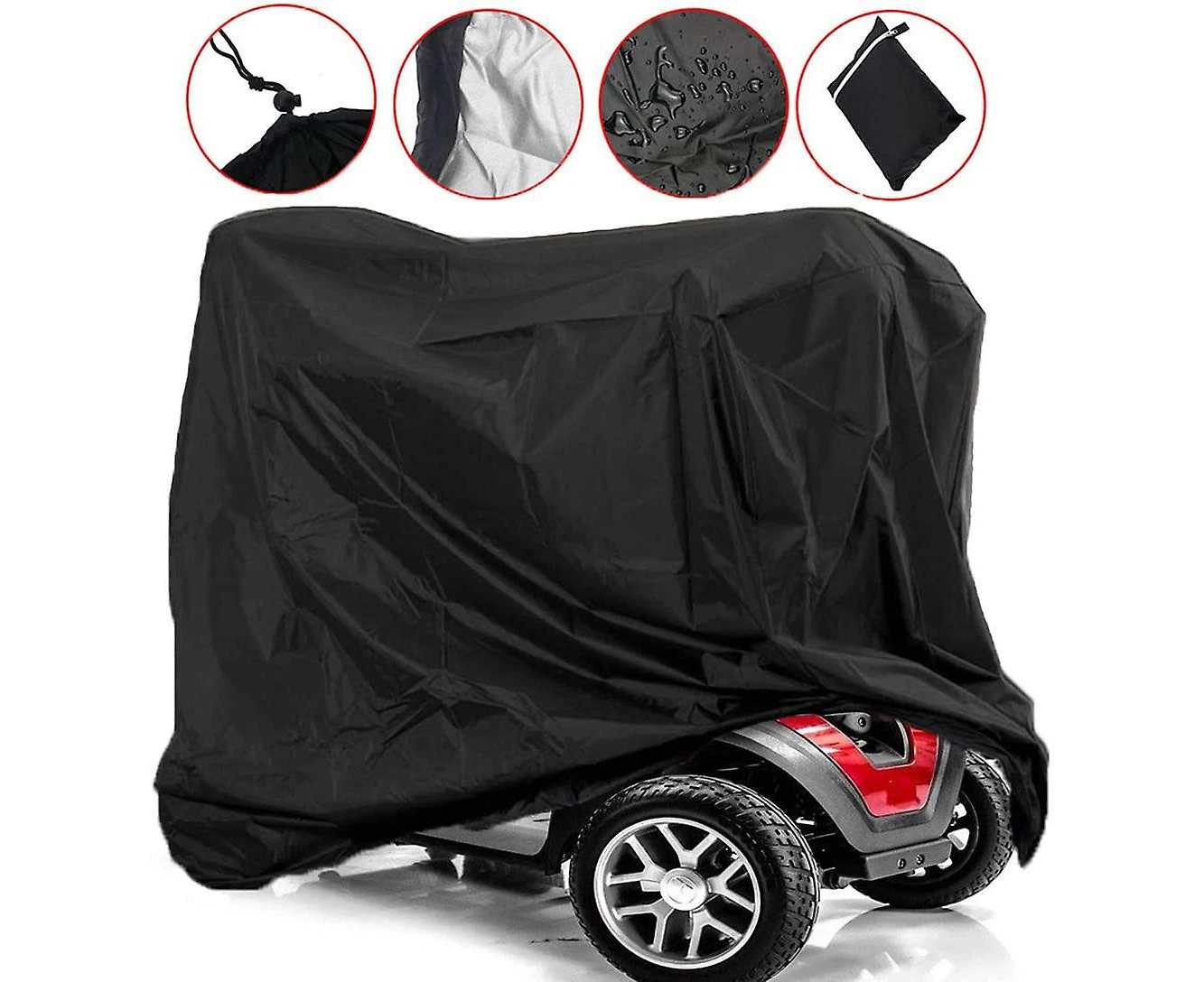 Mobility Scooter Cover Waterproof, Power Scooter Cover Wheelchair Cover For Travel, 150d Oxford Fabric Rain Protector From Dust Dirt Snow Rain Sun Ray