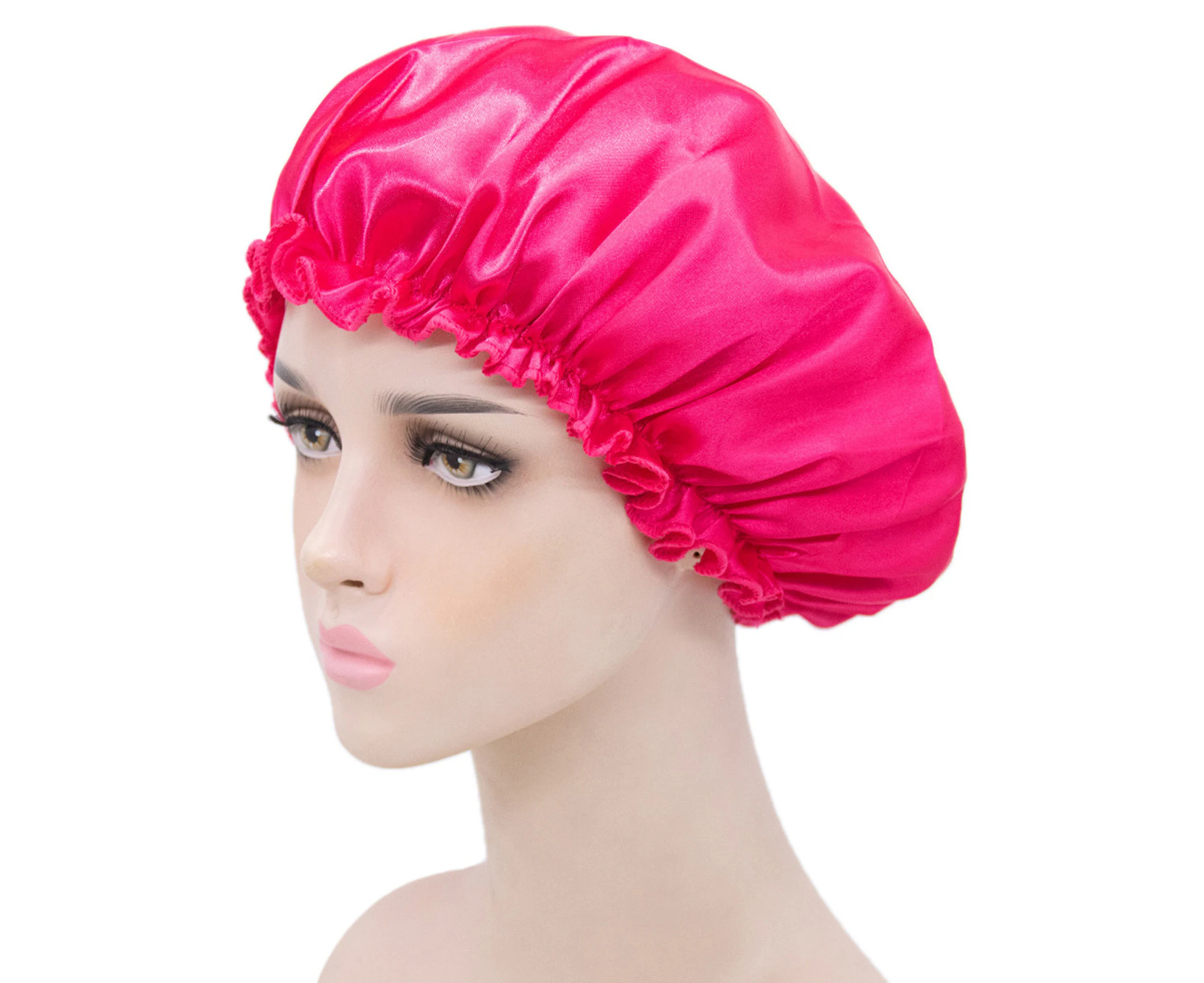 2pcs Single Layer Solid Color Shower Cap Thickened Head Hair Cover Women Salon Shower Hair Cap for Women Spa Hair Salon Supplies