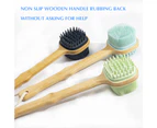 Silicone Scrubber Handle Bath Brush Soft Dual-Sided Back Scrubber Great Gift for Men & Women or Elderly