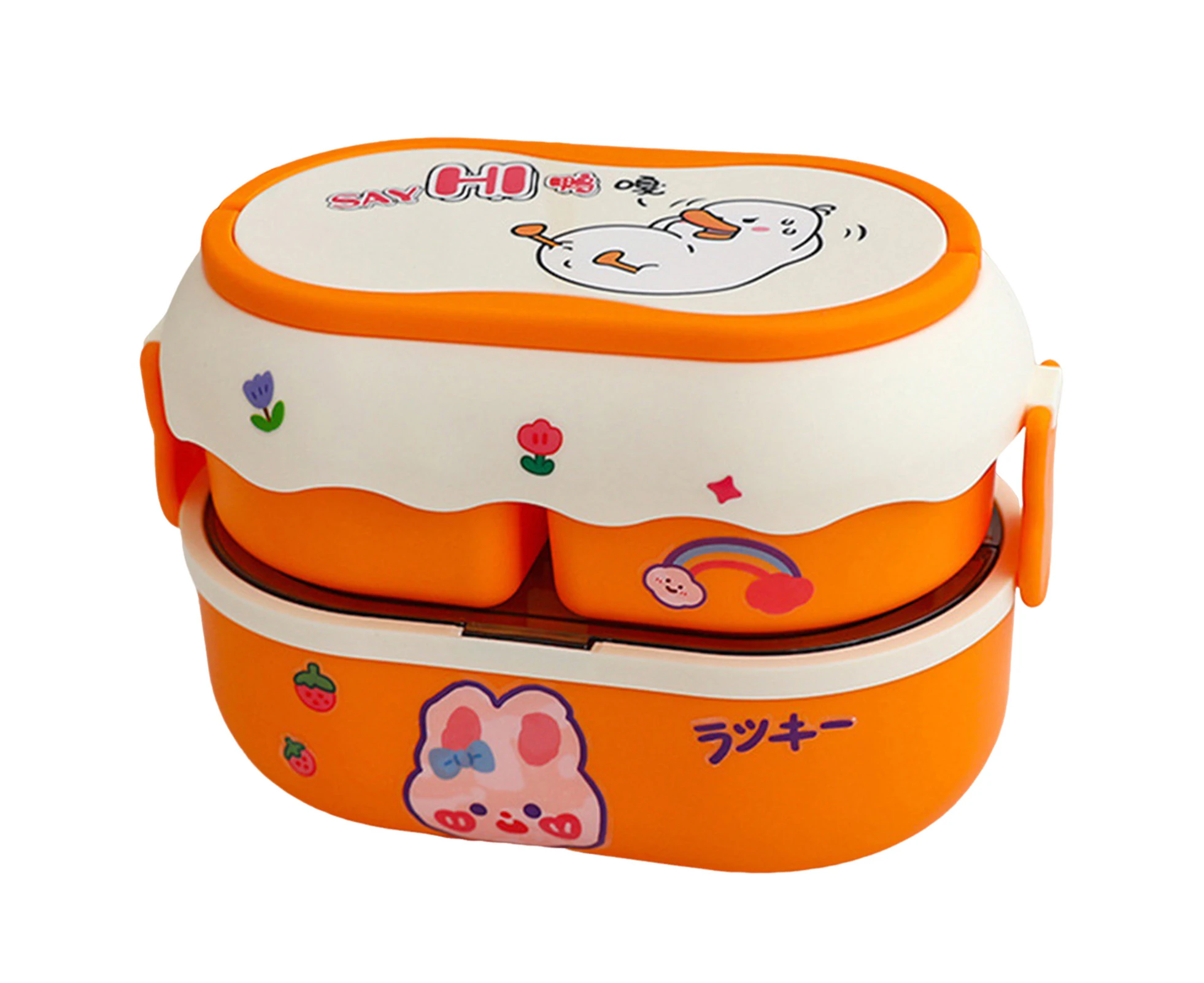 Portable Double Layer Bento Box Insulated Food Storage Containers Suitable