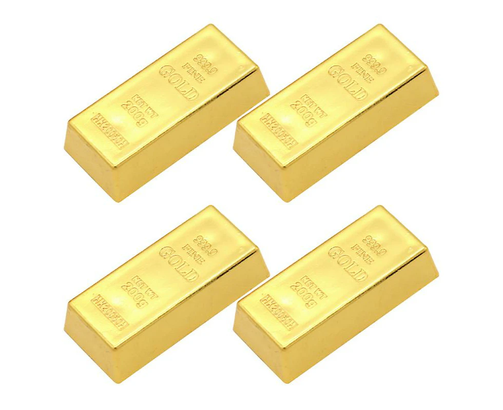 4pcs Simulation Plastic Gold Bullion