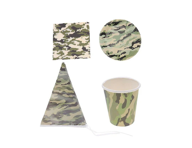 1set Camouflage Party Tableware