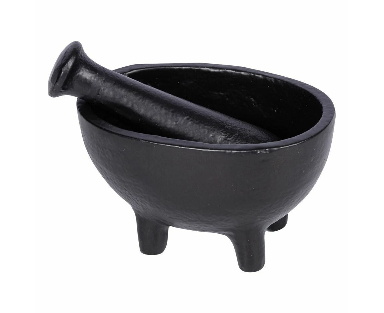 Mortar & Pestle Wrought  Iron Crusher Herbs Spices 6cmx10cm