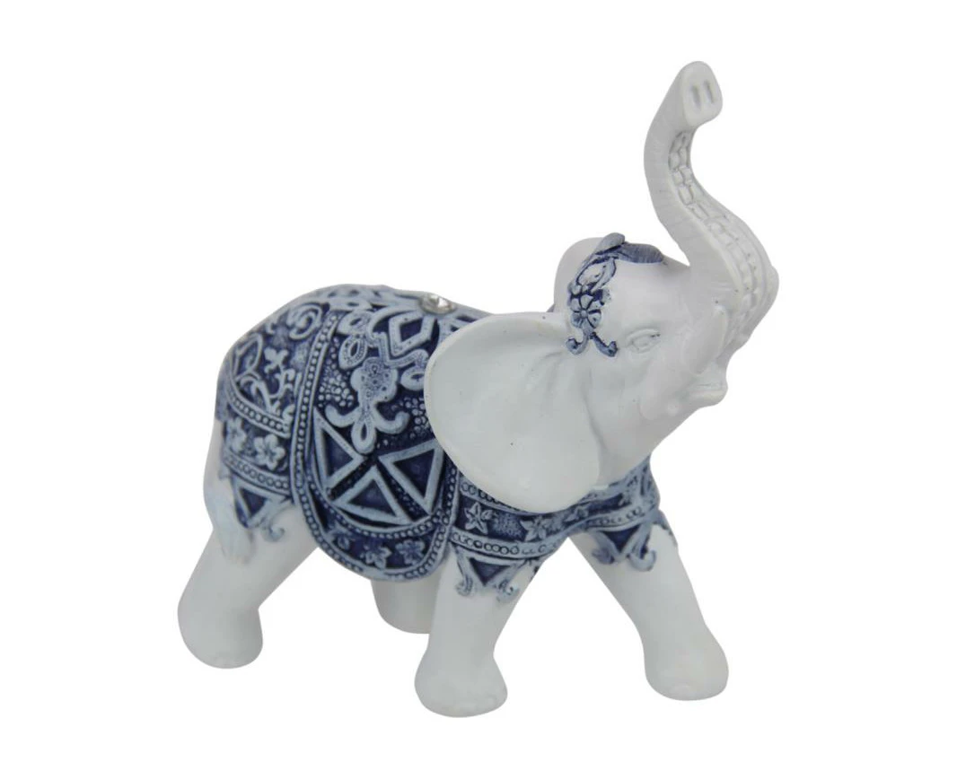 Kelly Lane | Hamptons Blue & White Elephant Statue - 10cm