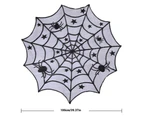 40 inch Round Polyester Lace Table Topper Black Spider Web Halloween Tablecloth for Halloween Dinner Party