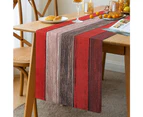 Red Linen Table Runner 33 x 183 cm Rustic Barn Wood Texture Christmas for Dining Table, Party, Wedding, Picnics, Outdoor Kitchen