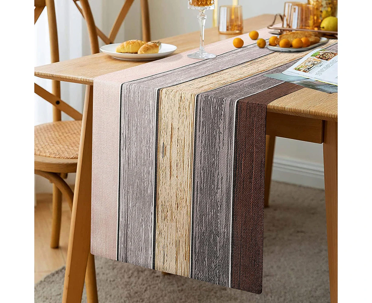 Gray Modern 33 x 183 cm Table Runner Washable Spring Summer Kitchen Dining Decoration Indoor Outdoor Holiday Party Living Room Brown Country Style