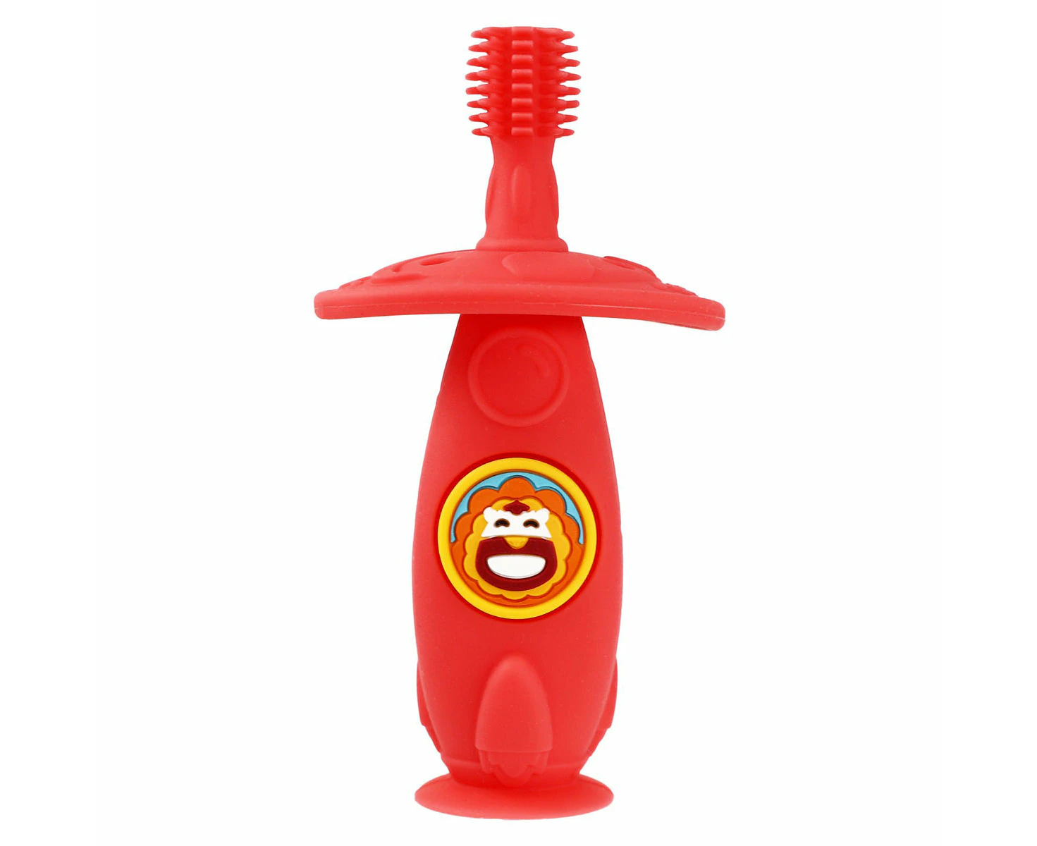 Marcus & Marcus Silicone Self Training Toothbrush - Marcus The Lion - Red