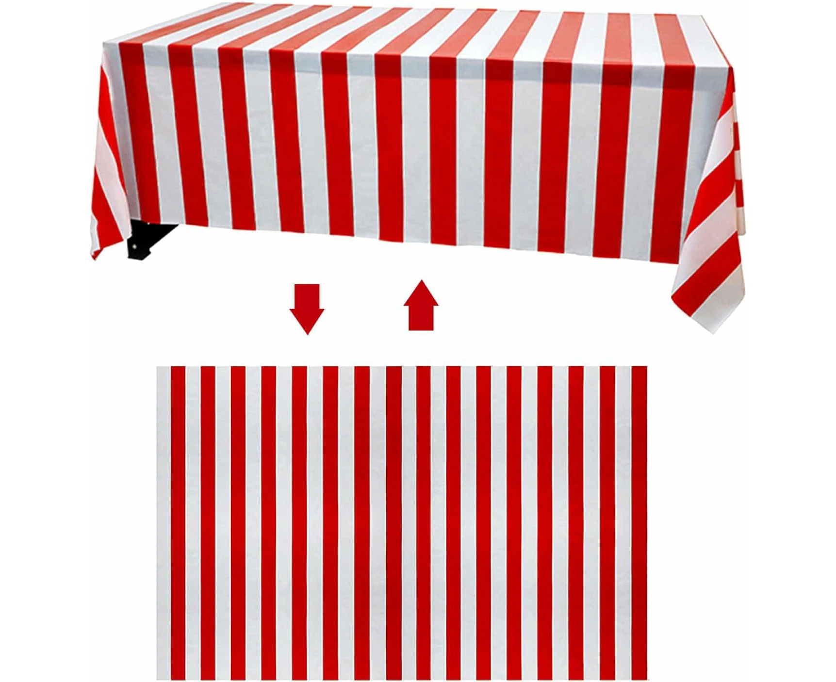 Red And White Striped Christmas Tablecloth, Party Table Decoration Props, For Coffee Table Restaurant Kitchen Indoor Outdoor(Size:274X137Cm)