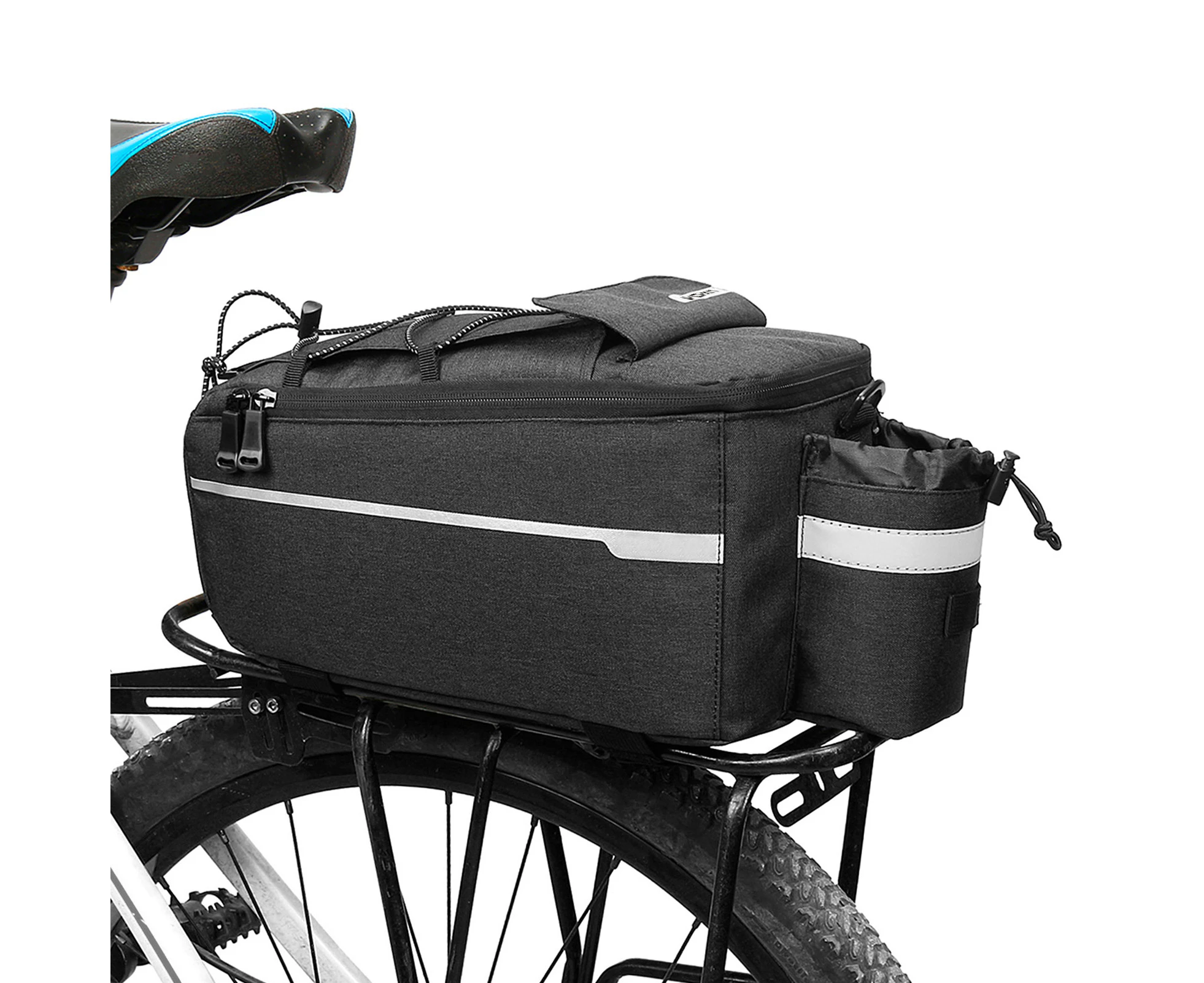 Insulated Trunk Cooler Bag with Rain Cover Waterproof Cycling Bicycle Rear Rack Storage Luggage Bag Reflective MTB Bike Pannier Bag