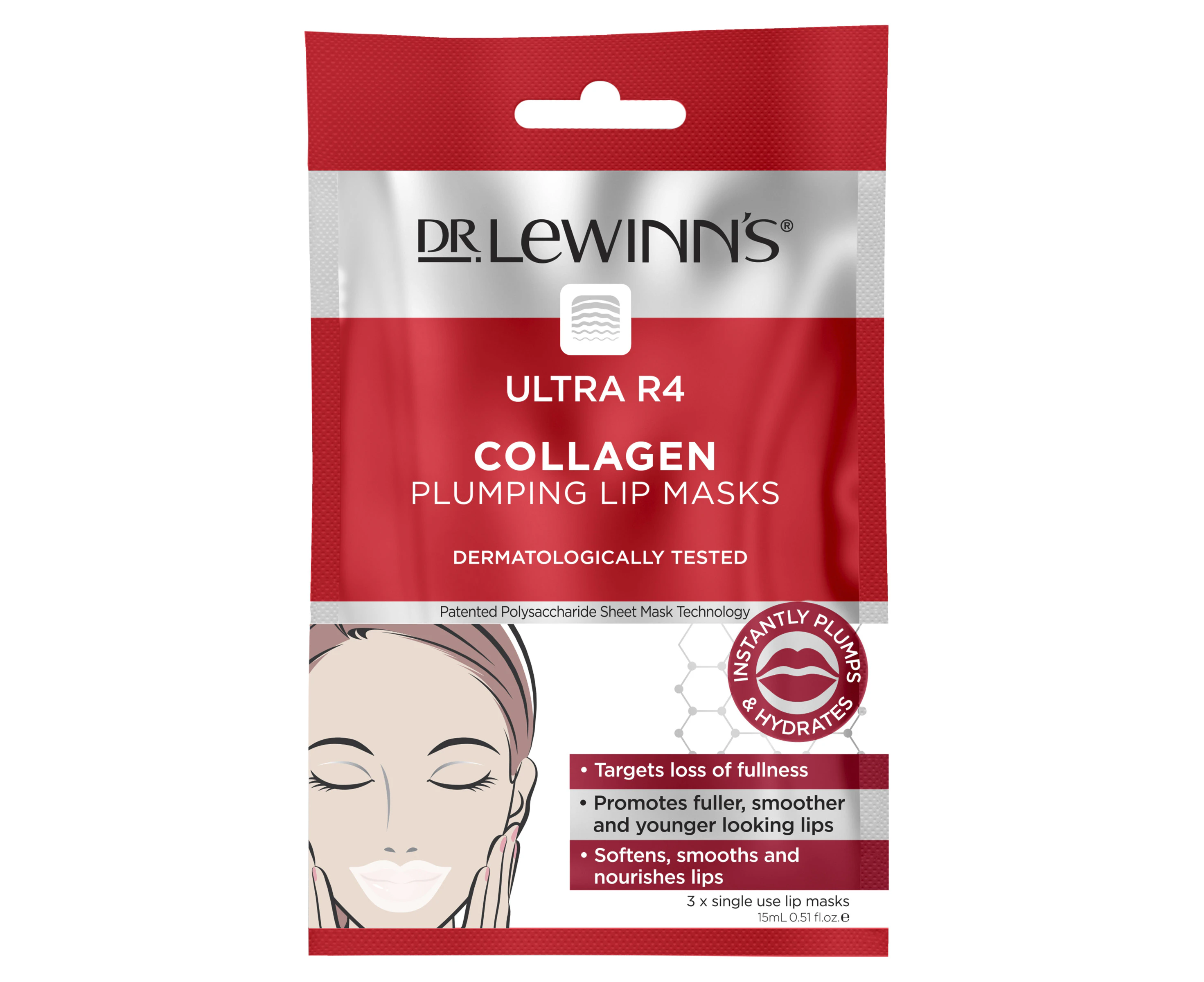 Dr Lewinn's Ultra R4 Plump Lip Mask 3Pc