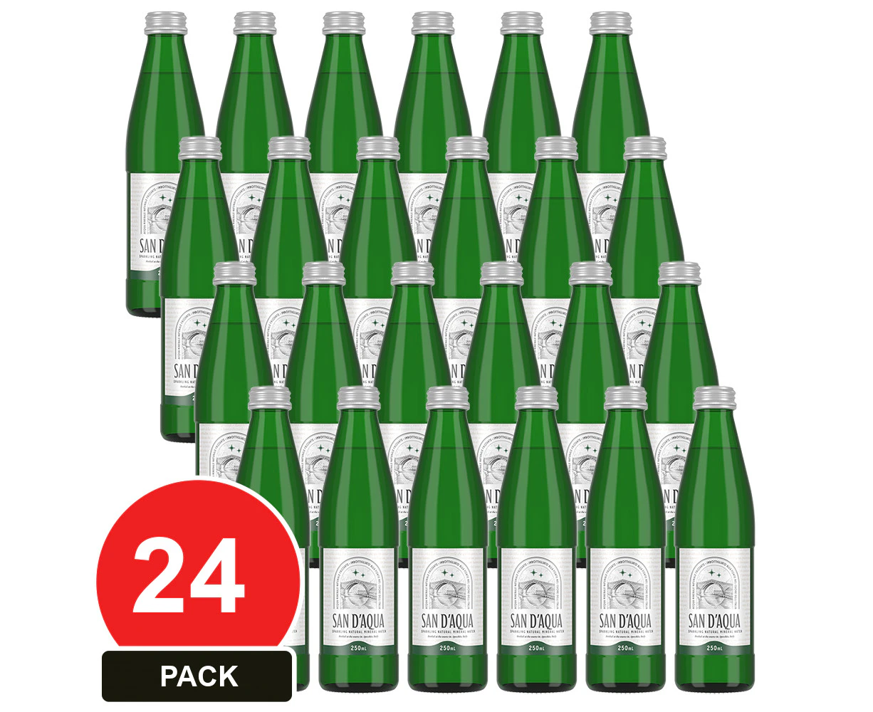 24 Pack, San D'aqua Sparkling Mineral Water 250ml