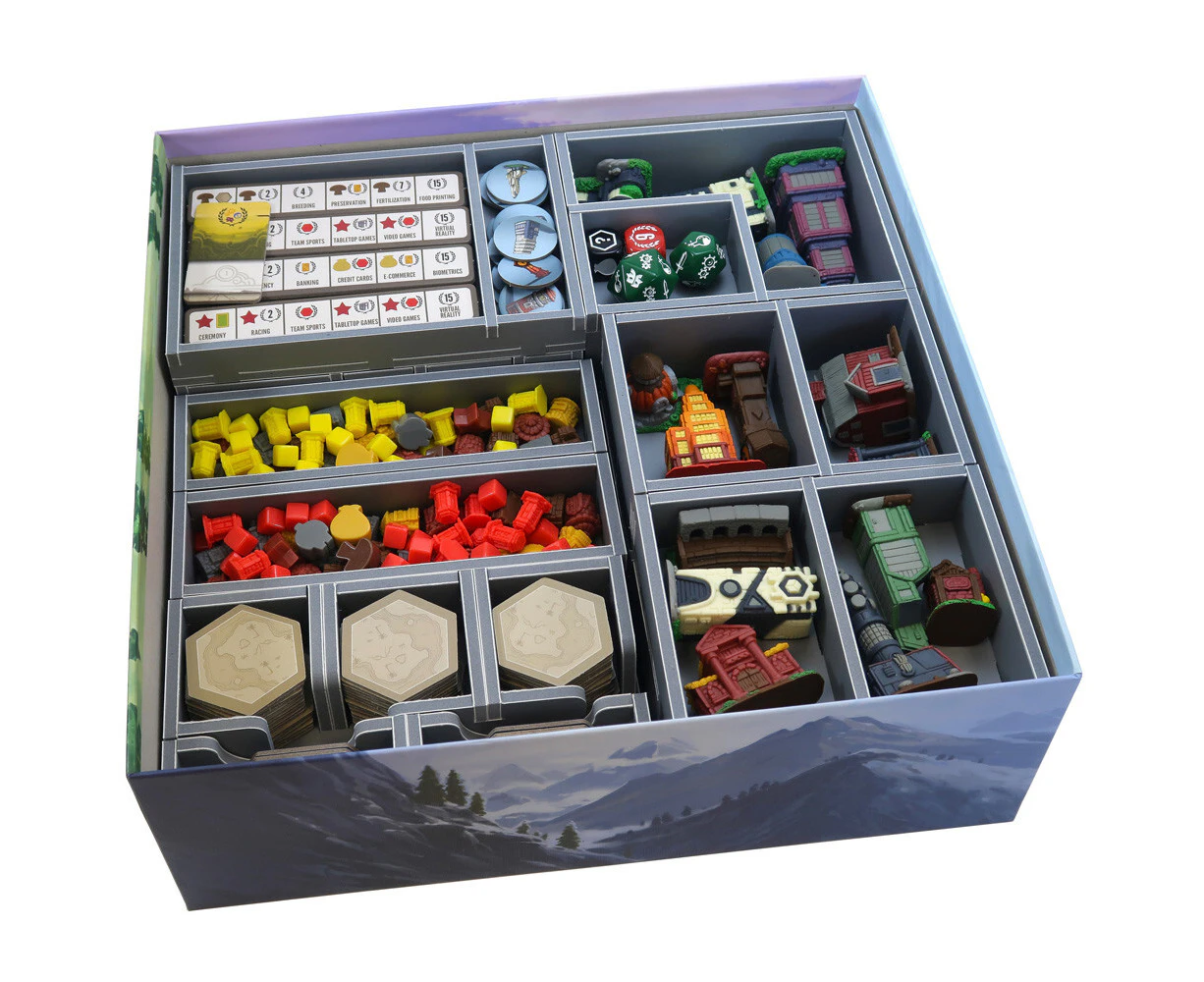 Folded Space Game Inserts Divider Tray Boardgame Organiser Box For Tapestry