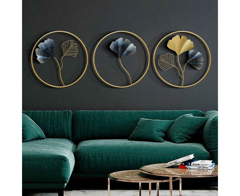 3 Pcs Set Curated Metal Leaf Wall Hanging Wall Arts