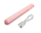 USB Cable Mini Portable Hair Straightener for Straight and Curling Dual-Use Curling Irons for Students Pink