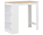 vidaXL Bar Table with Shelf White 110x50x103 cm