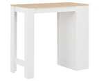 vidaXL Bar Table with Shelf White 110x50x103 cm