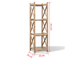 vidaXL 4-Tier Square Bamboo Shelf