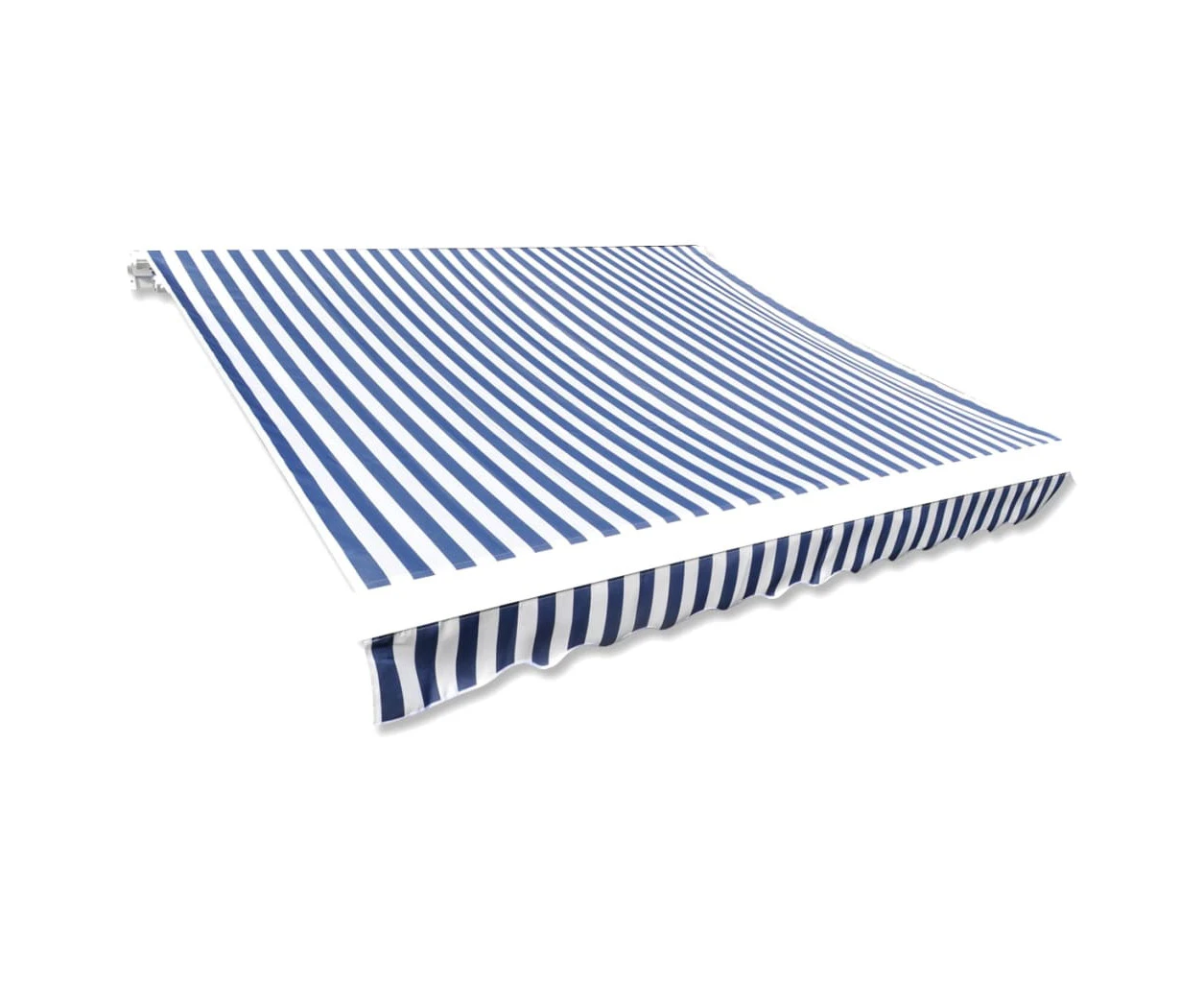 vidaXL Awning Top Sunshade Canvas Blue & White 350x250 cm