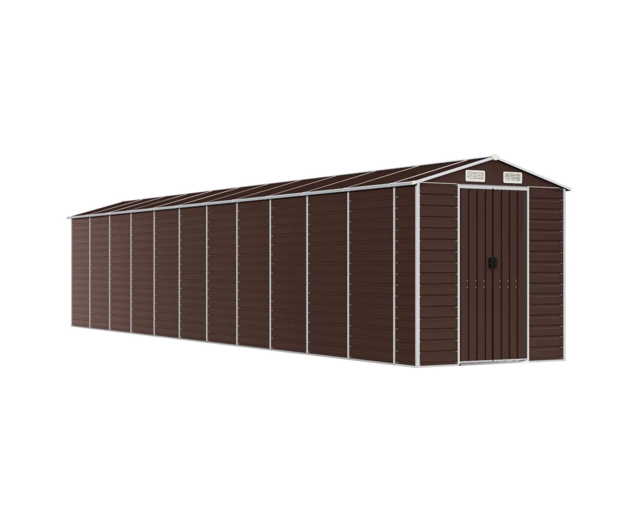 vidaXL Garden Shed Brown 191x980x198 cm Galvanised Steel