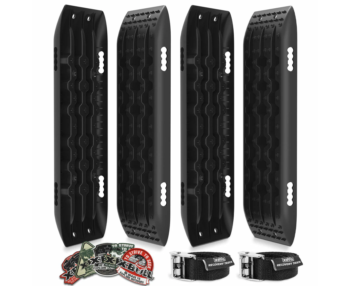 X-BULL Recovery Tracks Sand Track Mud Snow 2 pairs Gen 2.0 Accessory 4WD 4X4 - Black