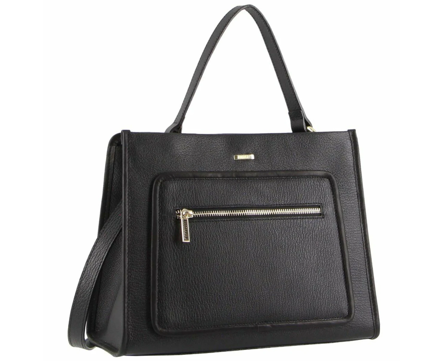 Morrissey Ladies Italian Structured Leather Tote Bag Handbag Womens - Black