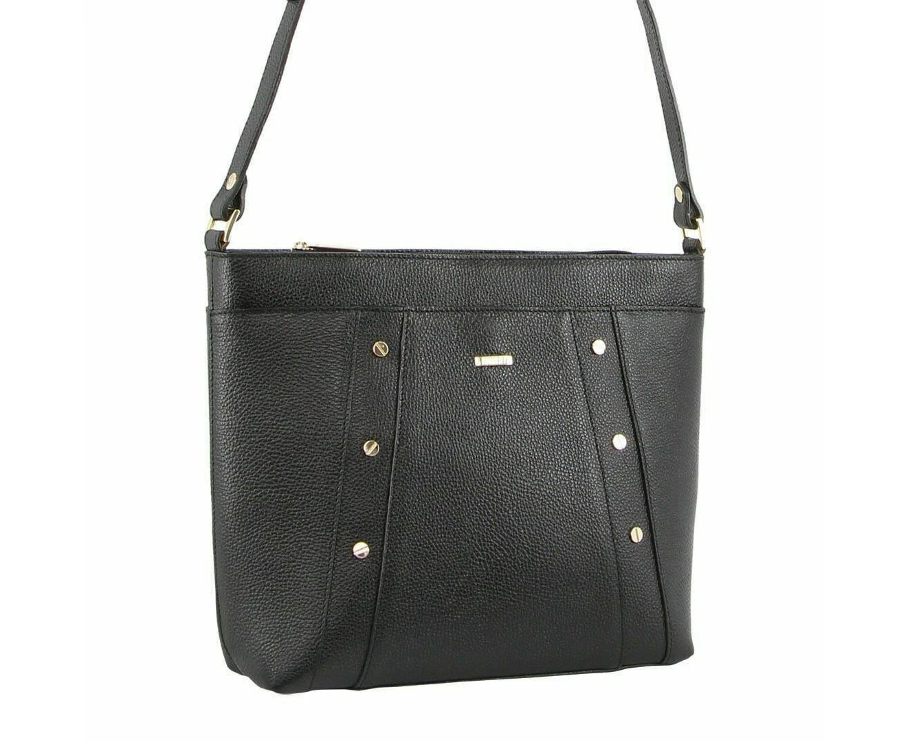 Morrissey Italian Genuine Leather Bag Cross Body Handbag Ladies iPad - Black