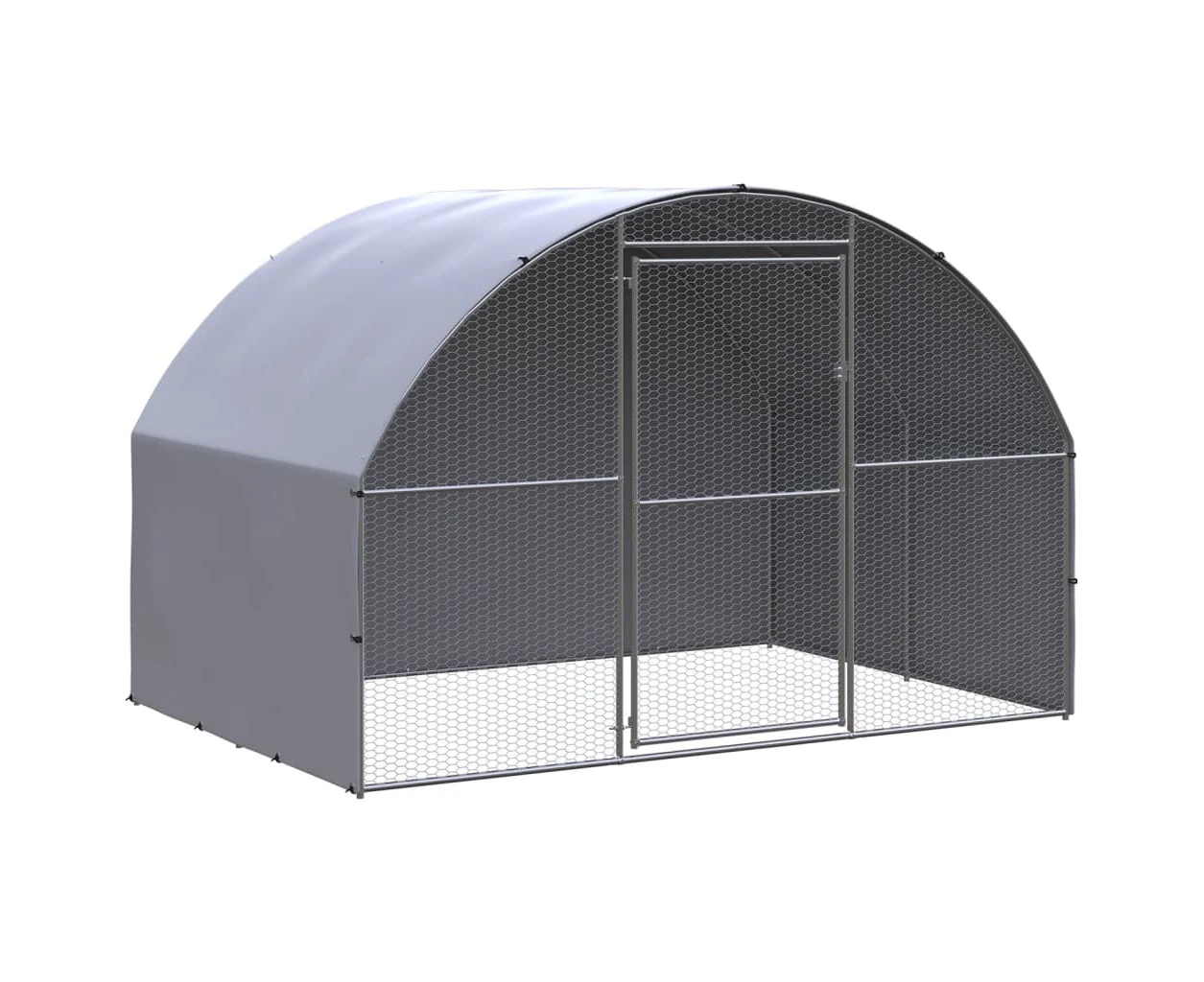 vidaXL Outdoor Chicken Coop 3x2x2 m Galvanised Steel