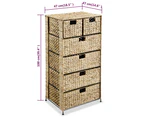 vidaXL Storage Unit with 6 Baskets 47x37x100 cm Water Hyacinth