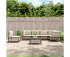 vidaXL 7 Piece Garden Lounge Set with Cushions Anthracite Poly Rattan