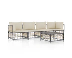 vidaXL 5 Piece Garden Lounge Set with Cushions Anthracite Poly Rattan