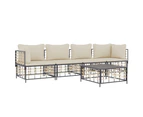 vidaXL 5 Piece Garden Lounge Set with Cushions Anthracite Poly Rattan