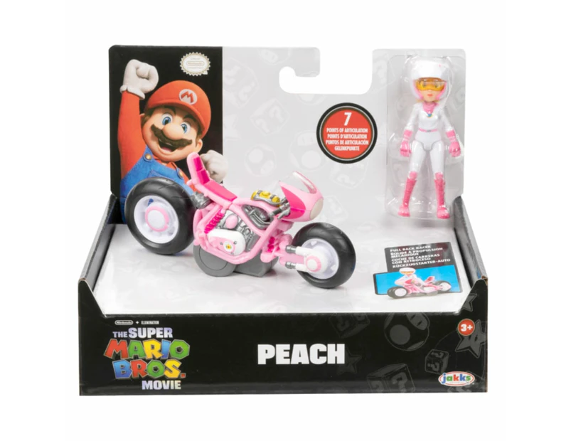 The Super Mario Bros. Movie Peach With Kart Figure