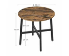 VASAGLE 80cm Round Dining Table RuStic Brown