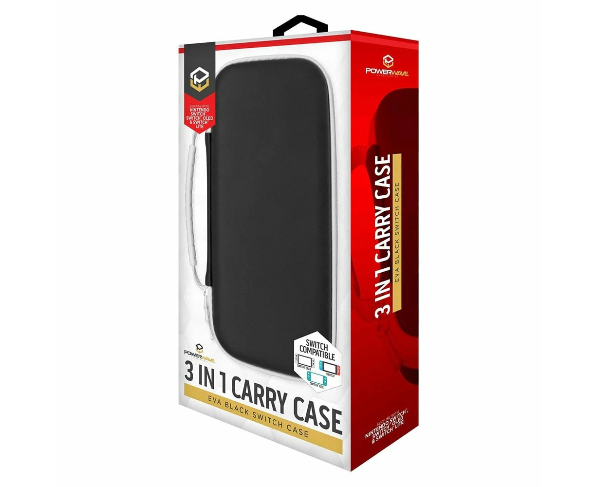 Powerwave 3 in 1 Carry Case for Nintendo Switch (Eva Black)