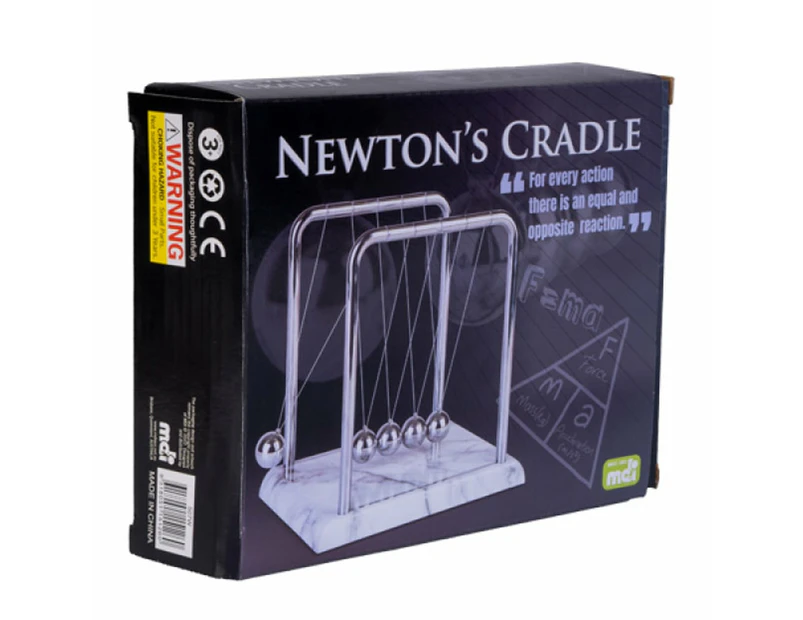 Newton's Cradle With White Marble-Look Base