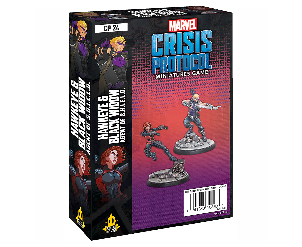 Marvel Crisis Protocol Hawkeye and Black Widow Character Pack Miniatures Board Game