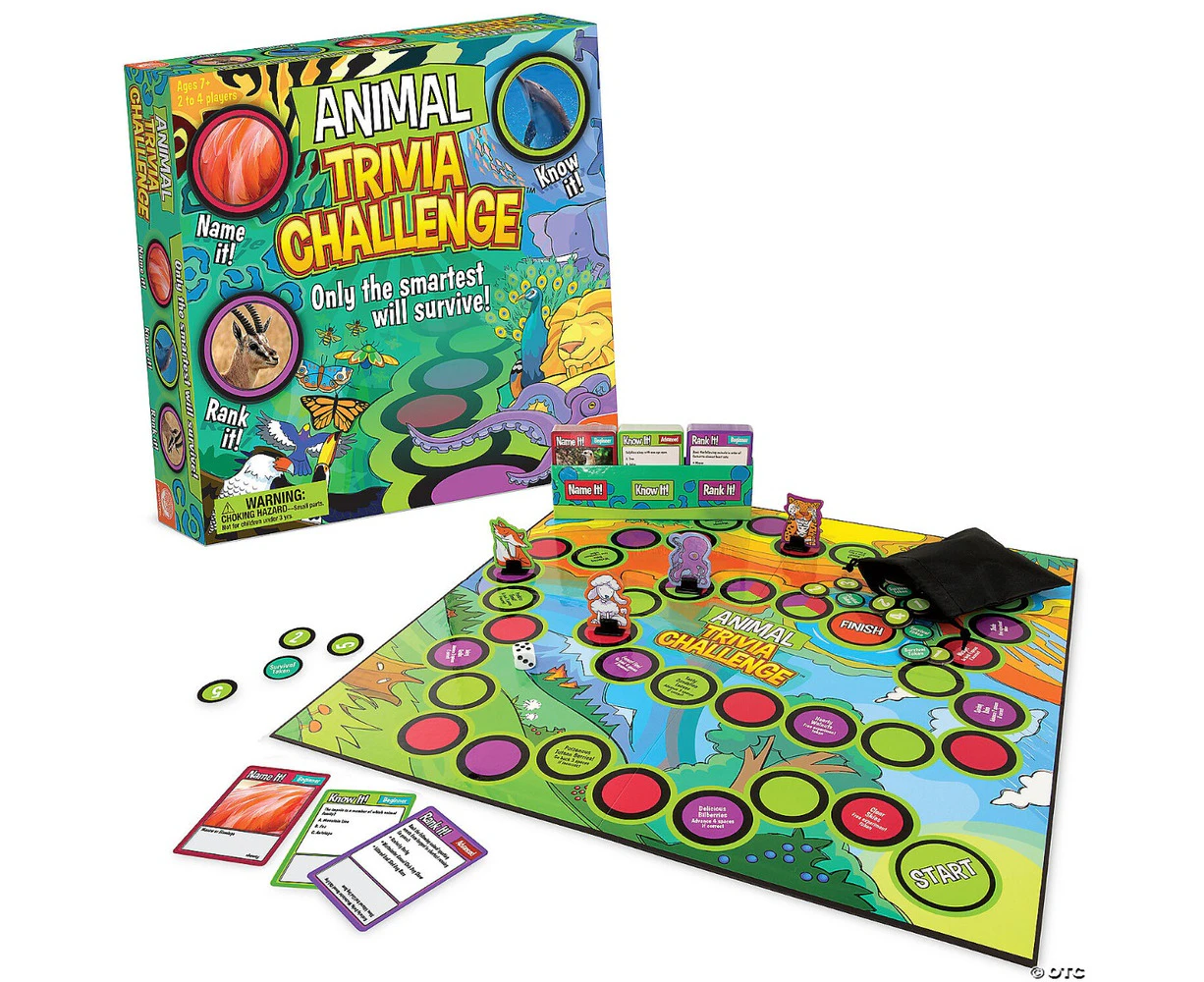 Animal Trivia Challenge Board Game