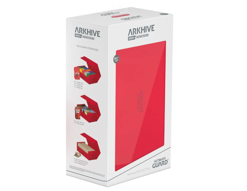 Ultimate Guard Arkhive 800+ Xenoskin Flip Case Standard Size Deck Box (Monocolour Red)