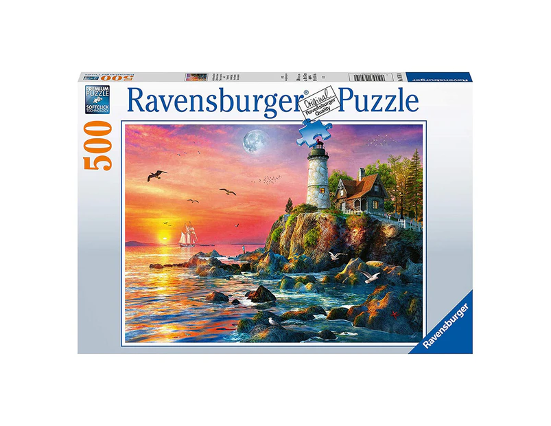 Ravensburger - Lighthouse at Sunset 500pc Jigsaw Puzzle - Multi