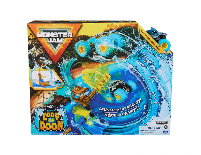 Monster Jam 1:64 Megalodon's Loop Of Doom Playset