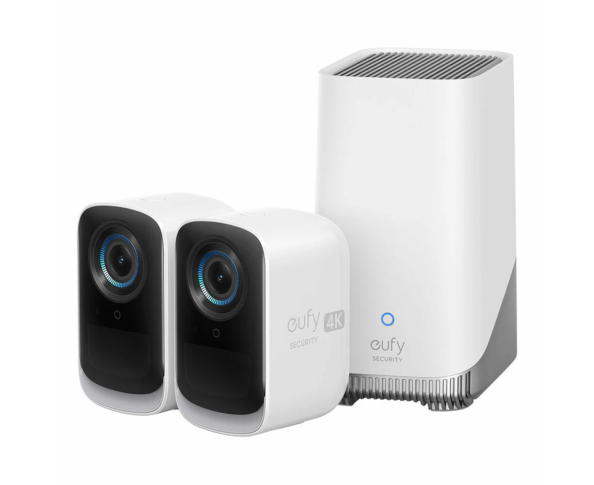 Eufy Security Cam 3C (S300) 2 Pack with HomeBase 3 (4K Resolution, 180 Days Battery, BionicMind AI Recognition)