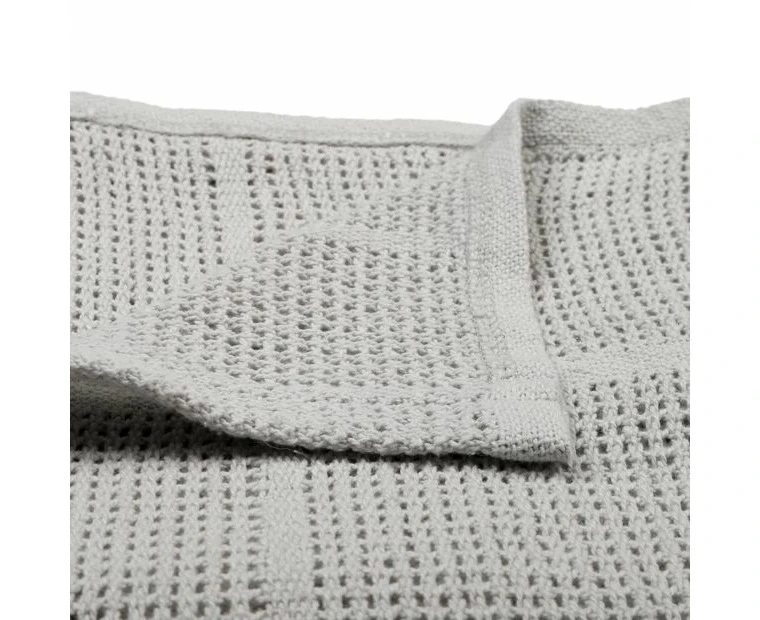 Lightweight Cotton Blanket, Grey - Anko