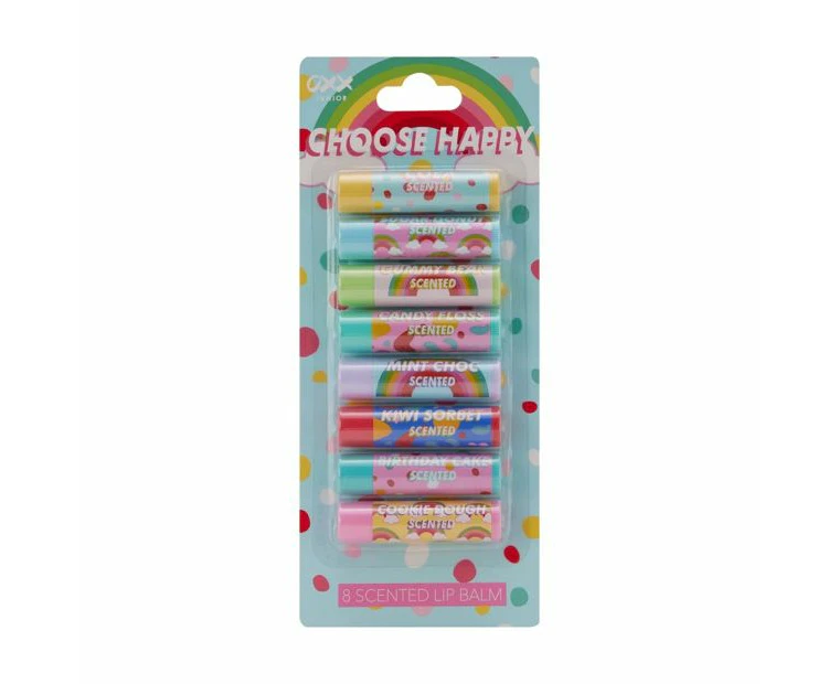 8 Pack Scented Lip Balms, Choose Happy - OXX Junior