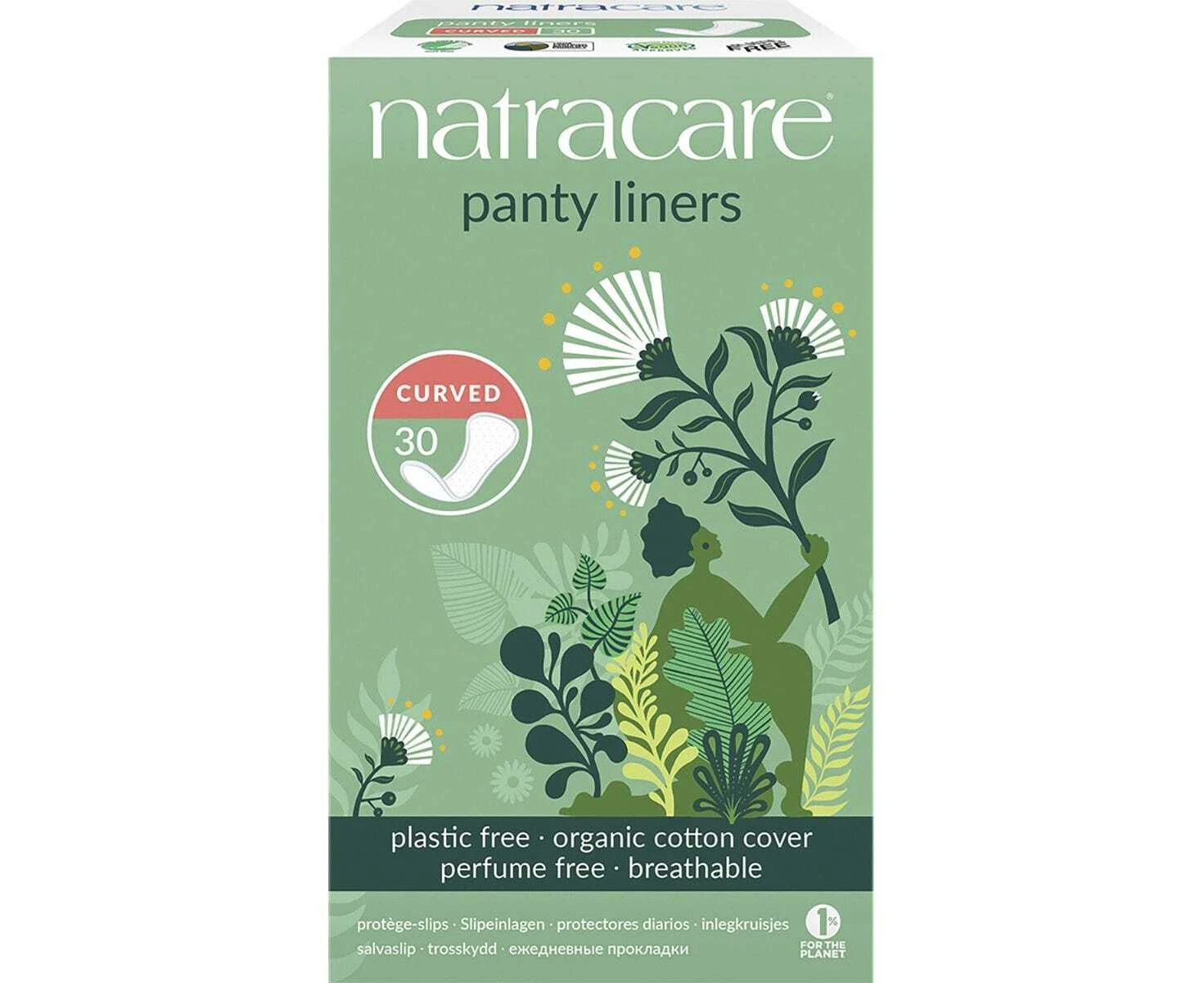 Natural Panty Liners - Curved x30