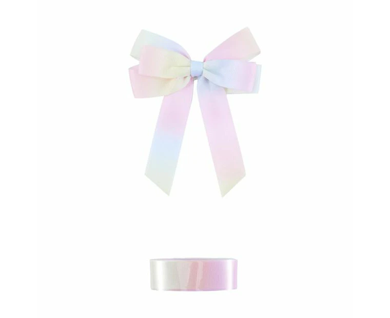 2 Piece Fabric Bow and Ribbon Set, Ombre - Anko