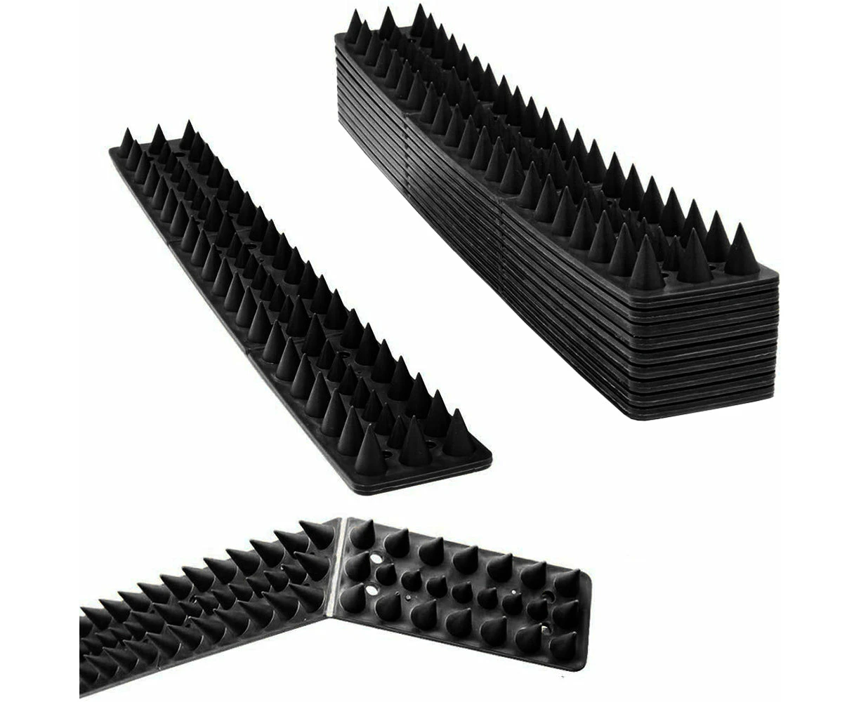 10PCS Bird Deterrent Spikes Anti Cat Climb Wall Fence Spikes Bird Repellent Black