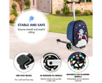 2-in-1 Kids Suitcase Scooter Set Foldable Ride-on Luggage w/LED Lit Wheels Astronaut Pattern