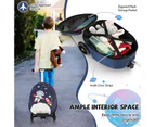 2-in-1 Kids Suitcase Scooter Set Foldable Ride-on Luggage w/LED Lit Wheels Astronaut Pattern