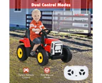 Kids Electric Ride On Tractor w/Trailer 12V Battery Powered Car w/LED Lights & USB Port Children Perfect Gift Red